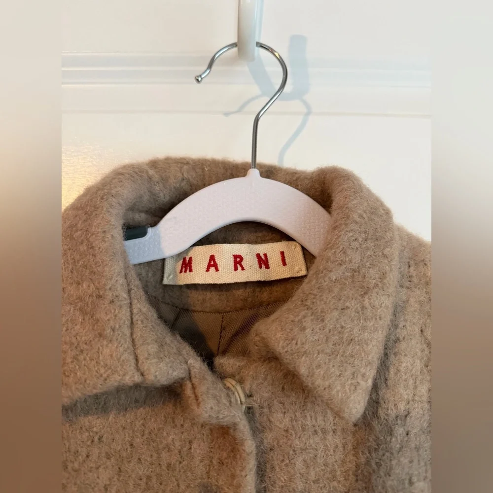Marni Kids Mohair-Blend Cocoon Coat Camel 8Y